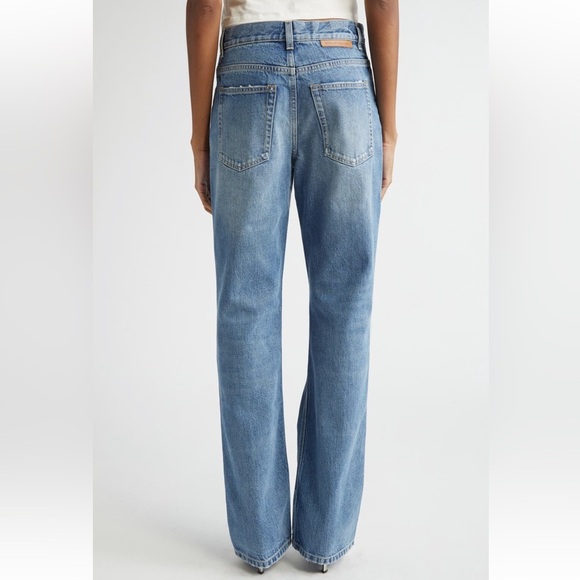 STELLA MCCARTNEY FALABELLA CHAIN KNEES DISTRESSED BOOTCUT JEANS VINTAGE BLUE 27 - Picture 3 of 15